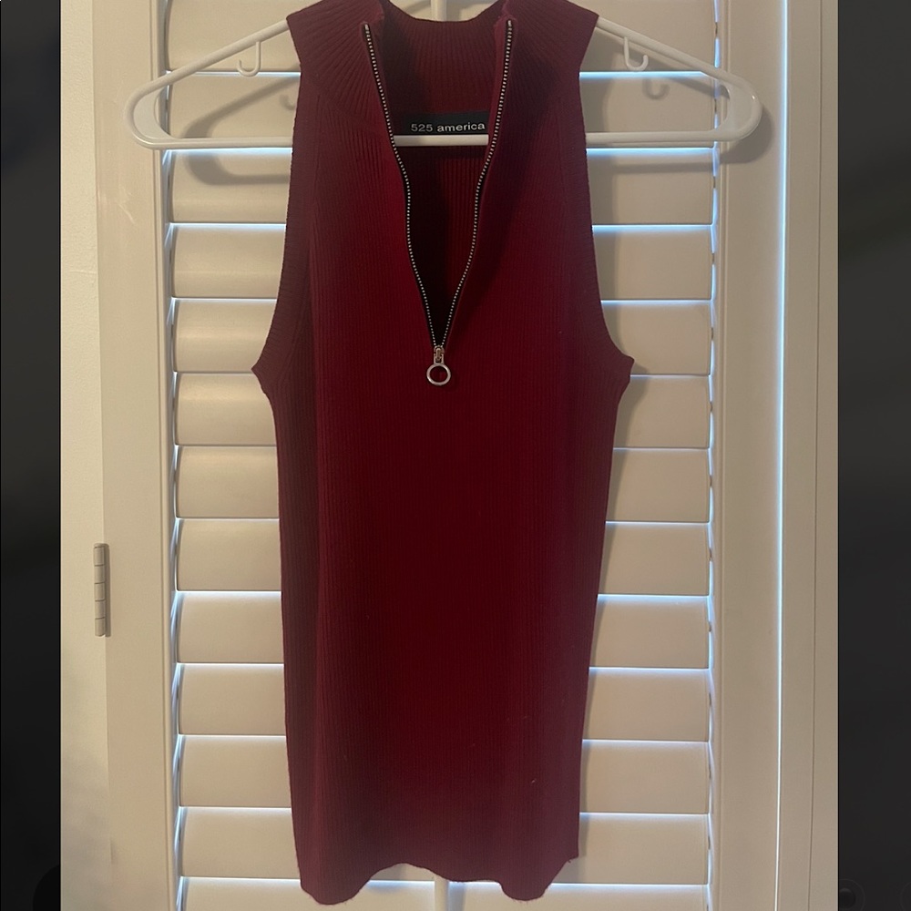 NEW 525 America Red Knit Zip Tank XS